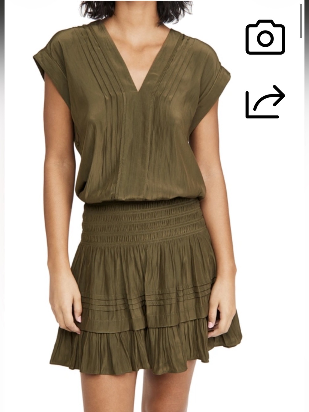 Ramy Brook Vanessa Smocked Waist Dress In Urban Green